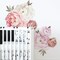 Watercolor Peony Flowers Wall Decals – Floral Vinyl Stickers for Living Room, Bedroom & Girls’ Room | Pink & White Blossom Wall Art (Peony-18)